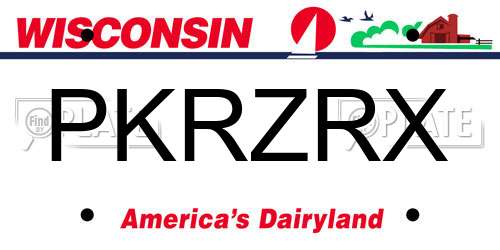 PKRZRX Wisconsin License Plate