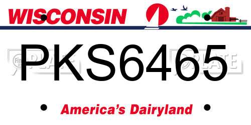 PKS6465 Wisconsin License Plate