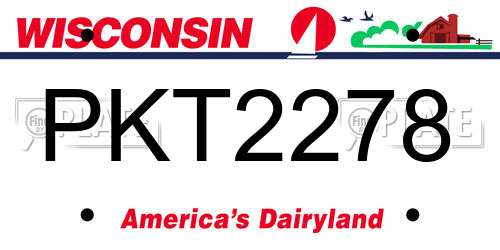 PKT2278 Wisconsin License Plate