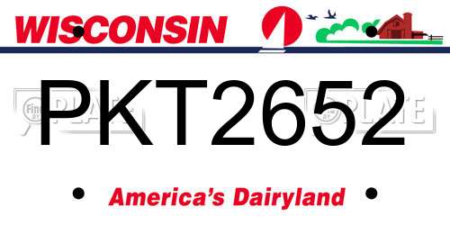 PKT2652 Wisconsin License Plate
