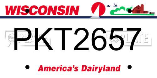 PKT2657 Wisconsin License Plate