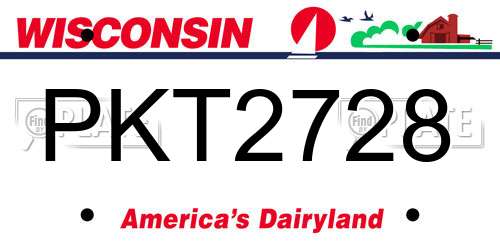PKT2728 Wisconsin License Plate