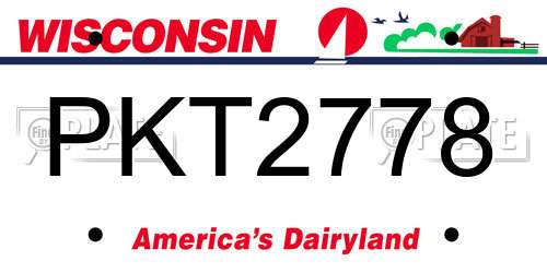 PKT2778 Wisconsin License Plate