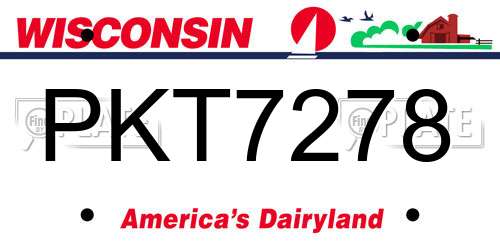 PKT7278 Wisconsin License Plate