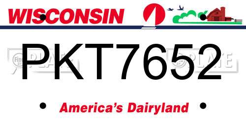 PKT7652 Wisconsin License Plate
