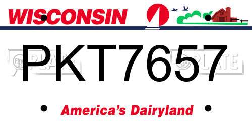 PKT7657 Wisconsin License Plate