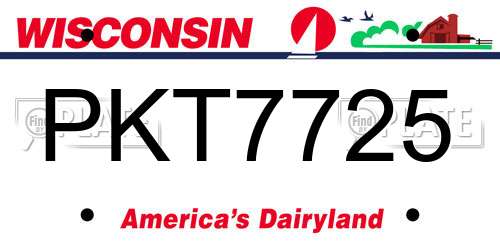PKT7725 Wisconsin License Plate