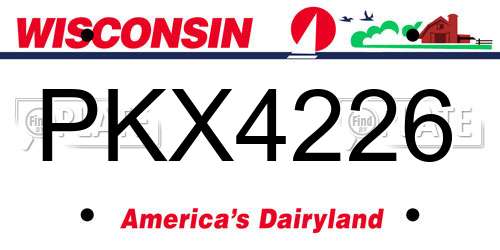 PKX4226 Wisconsin License Plate