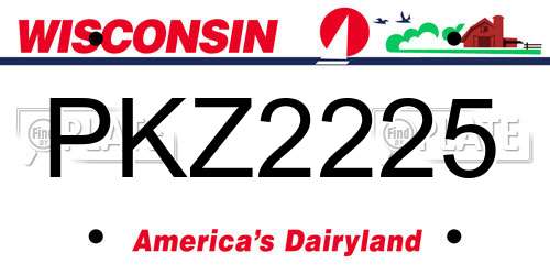 PKZ2225 Wisconsin License Plate