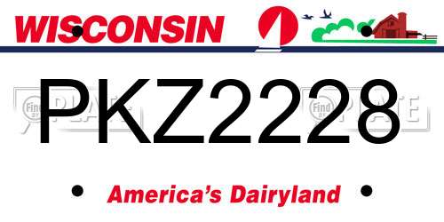 PKZ2228 Wisconsin License Plate