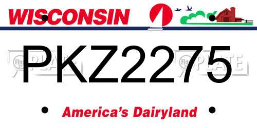 PKZ2275 Wisconsin License Plate