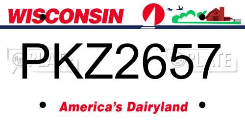 PKZ2657 Wisconsin License Plate