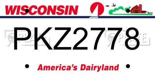 PKZ2778 Wisconsin License Plate