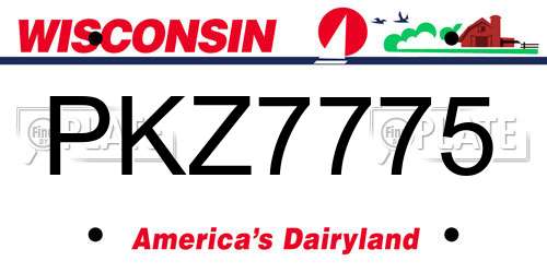 PKZ7775 Wisconsin License Plate