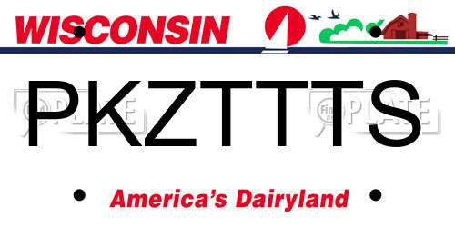 PKZTTTS Wisconsin License Plate