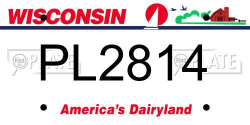 PL2814 Wisconsin License Plate