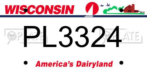 PL3324 Wisconsin License Plate