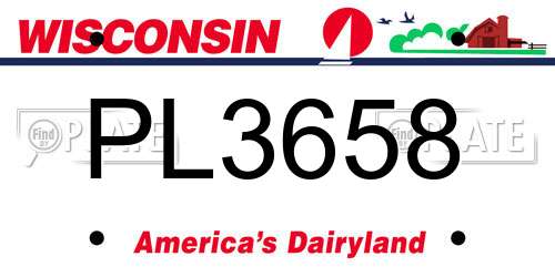PL3658 Wisconsin License Plate