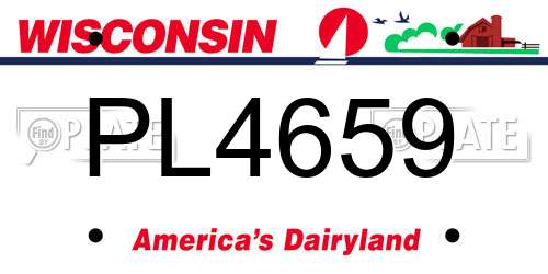 PL4659 Wisconsin License Plate