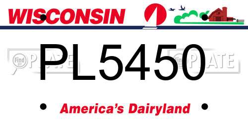 PL5450 Wisconsin License Plate