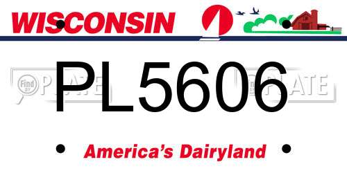 PL5606 Wisconsin License Plate