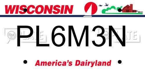 PL6M3N Wisconsin License Plate