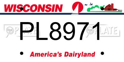 PL8971 Wisconsin License Plate