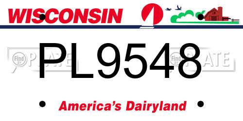 PL9548 Wisconsin License Plate