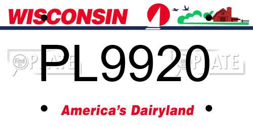 PL9920 Wisconsin License Plate