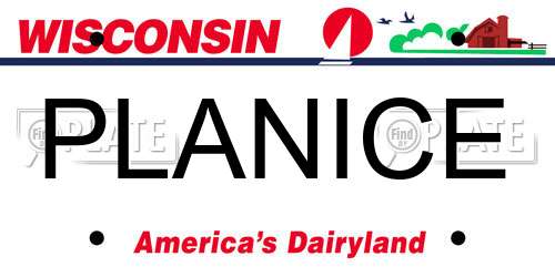 PLANICE Wisconsin License Plate