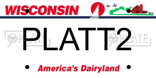 PLATT2 Wisconsin License Plate