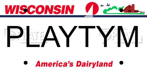 PLAYTYM Wisconsin License Plate