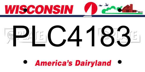 PLC4183 Wisconsin License Plate