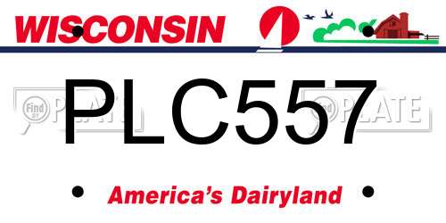 PLC557 Wisconsin License Plate