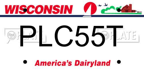 PLC55T Wisconsin License Plate