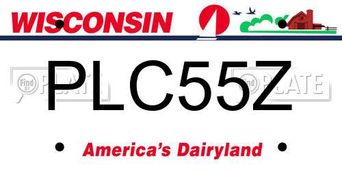 PLC55Z Wisconsin License Plate