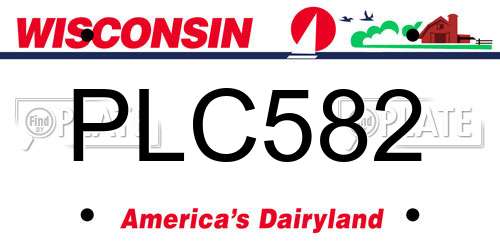 PLC582 Wisconsin License Plate