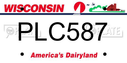 PLC587 Wisconsin License Plate