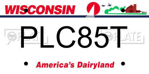 PLC85T Wisconsin License Plate