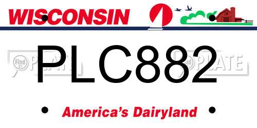 PLC882 Wisconsin License Plate