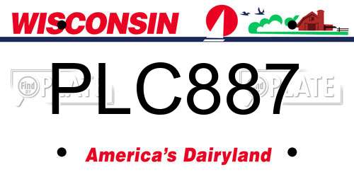 PLC887 Wisconsin License Plate