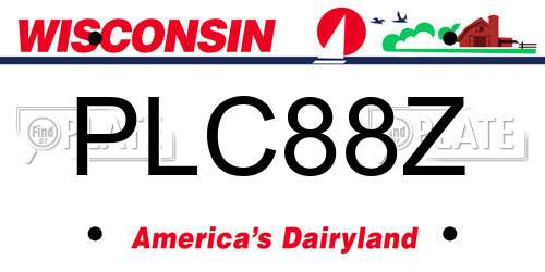 PLC88Z Wisconsin License Plate
