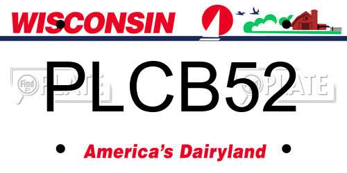 PLCB52 Wisconsin License Plate