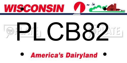 PLCB82 Wisconsin License Plate