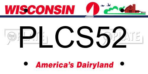 PLCS52 Wisconsin License Plate