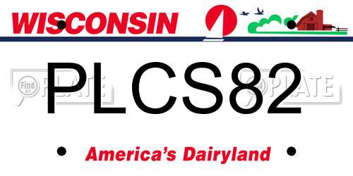 PLCS82 Wisconsin License Plate