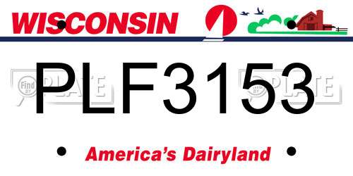 PLF3153 Wisconsin License Plate
