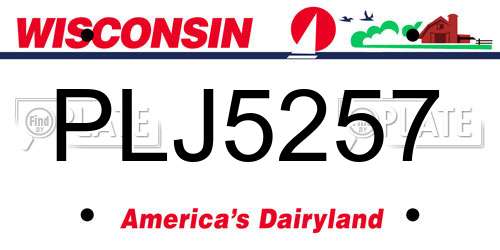 PLJ5257 Wisconsin License Plate