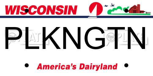 PLKNGTN Wisconsin License Plate