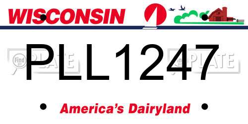 PLL1247 Wisconsin License Plate